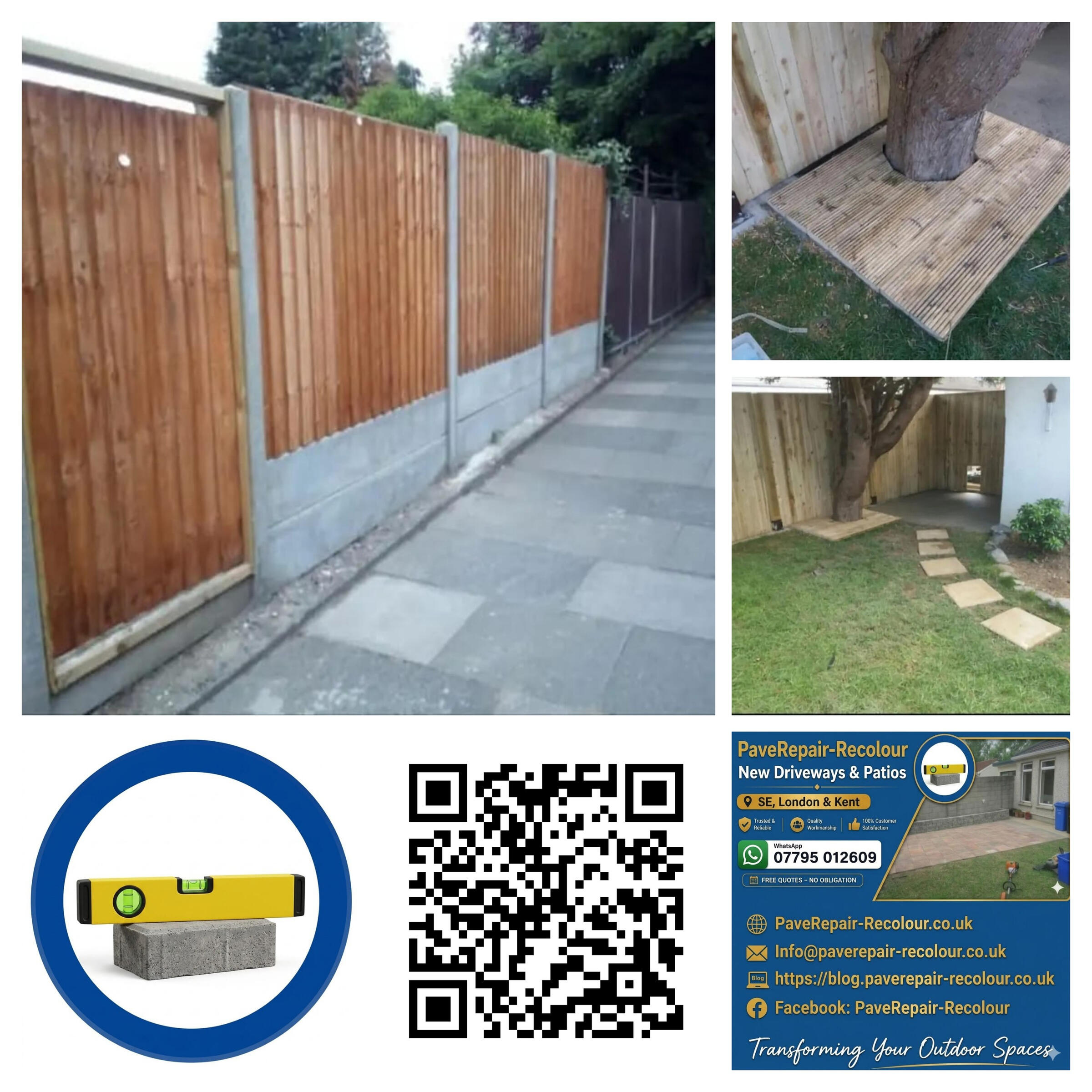 Heavy Duty Feather Edge Garden Fencing Installation Bexley DA5 | PaveRepair-Recolour Installation of premium 6ft feather edge fencing with reinforced concrete posts and gravel boards for maximum durability and privacy in a Bexley garden.