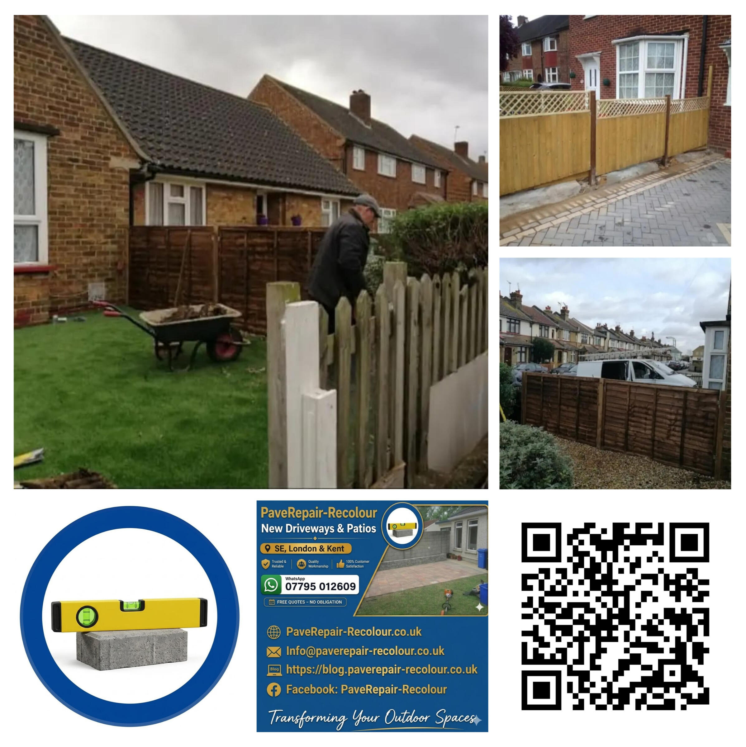 Fencing Contractors Eltham SE9 | PaveRepair-Recolour Alt Text: Professional installation of high-quality panel fencing with posts and gravel boards by PaveRepair-Recolour for a garden in Eltham.