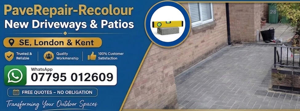 PaveRepair-Recolour - Driveway & Patio Restoration Specialists Verified Royal Greenwich Business - Professional Driveway Restoration and Patio Cleaning in SE London and Kent - PaveRepair-Recolour